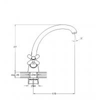Смеситель для кухни (лат) 2-Х гайка QSL4-B827
