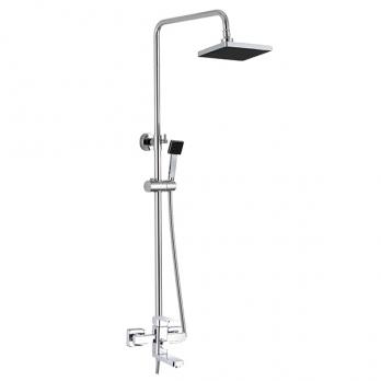 Душевая система Glauf NEB16-A123 (смеситель35К с изл+лейка 1поз.+душ.шланг+тропич.душ.)