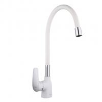 Смеситель для кухни 35к F4453-03 FRAP (гибкий излив, п/гайку, БЕЛЫЙ, латунь)