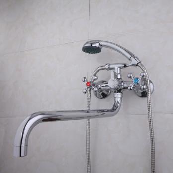 Смеситель для ванны и раковины 1/2 кер F2619-2 FRAP с картр перекл КРЕСТ (хром, латунь)