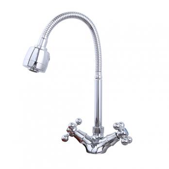 Смеситель для кухни 1/2 кер F4319 FRAP (гибкий излив, 2х реж.аэратор, п/гайку, хром, силумин)