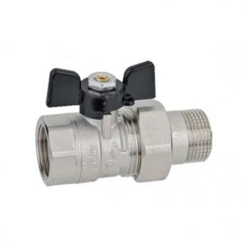 Кран шаровой со сгоном 3/4'' бабочка BUGATTI серия OREGON 322 (Италия)