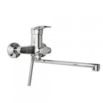 Смеситель для ванны и раковины 40к F22701-B FRAP (L-излив, хром, силумин)