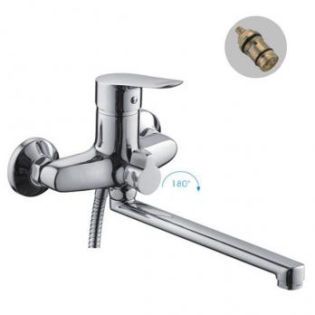 Смеситель для ванны и раковины 40к F22703-B FRAP див корп (L-излив, хром, силумин)