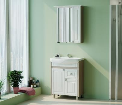 Зеркальный шкаф "ВЕРСАЛЬ-62" белое дерево левый с подсветкой(ПВХ)