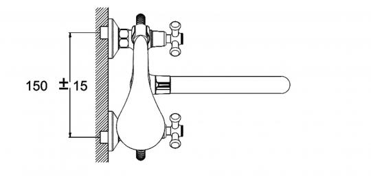 Смеситель для ванны и раковины 1/2 кер Glauf QST7-A827