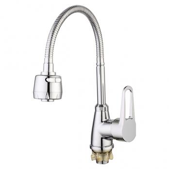 Смеситель для кухни 35к Glauf ZOP4-E045 гибкий излив, бок. ручка, п/гайку