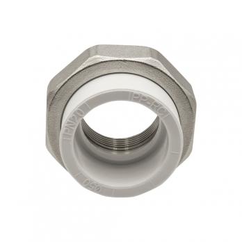 Муфта комб. разъемная, вн 50х1 1/2" EVER® plast  БЕЛЫЙ (Россия)