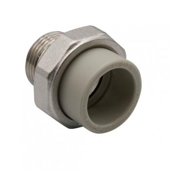 Муфта комб. разъемная, нар 32х1'' EVER® plast  СЕРЫЙ (Россия)