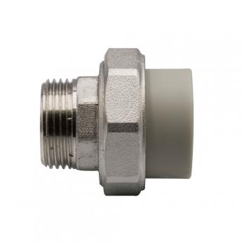 Муфта комб. разъемная, нар 32х1'' EVER® plast  СЕРЫЙ (Россия)