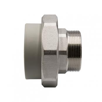 Муфта комб. разъемная, нар 63х2'' EVER® plast   СЕРЫЙ (Россия)