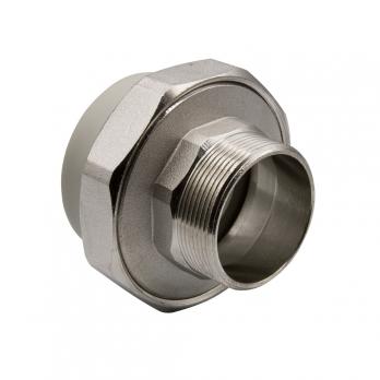 Муфта комб. разъемная, нар 63х2'' EVER® plast   СЕРЫЙ (Россия)