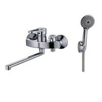 Смеситель для ванны и раковины 35к Казань КС 203253 L-нос мет флаж, мет шланг лейка