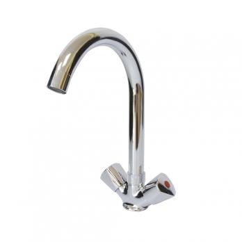 Смеситель для кухни 1/2 кер Казань КС 540158 мет маховики, высокий излив