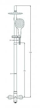 Душевая система Glauf NOB16-A128 (смеситель35К с изл+лейка 1поз.+душ.шланг+тропич.душ.)