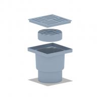 110 трап с вертик. спуском, н/рег решетка 150х150 пласт СУХОЙ АНИ пласт TQ1210 ЭКОНОМ