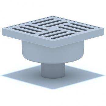 50 трап с вертик. спуском, н/рег решетка 150х150 пласт, СУХОЙ АНИ пласт TQ5210 ЭКОНОМ