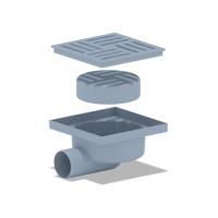 50 трап с гориз. спуском, н/рег решетка 150х150 пласт, СУХОЙ АНИ пласт TQ5110 ЭКОНОМ