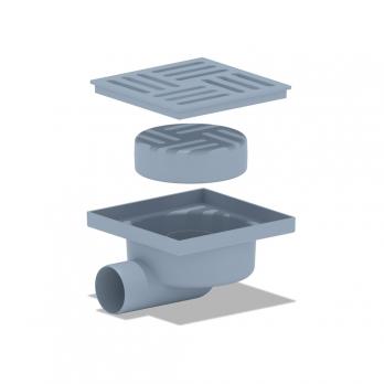 50 трап с гориз. спуском, н/рег решетка 150х150 пласт, СУХОЙ АНИ пласт TQ5110 ЭКОНОМ