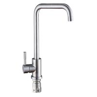 Смеситель для кухни 35к Glauf ZAP4-B090 НЕРЖ высокий излив, бок. ручка, п/гайку