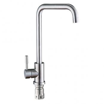 Смеситель для кухни 35к Glauf ZAP4-B090 НЕРЖ высокий излив, бок. ручка, п/гайку