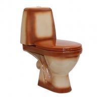 Унитаз-компакт "Премьер" коричневый (гориз, нижн, сид. полип., 2-кн.арм) (Rosa)