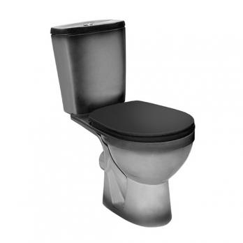 Унитаз-компакт "Рио" черный (гориз, нижн, сид. полип., 2-кн.арм.) (Rosa)