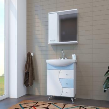 Зеркальный шкаф "Росток 65" левый без подсветки ПВХ)