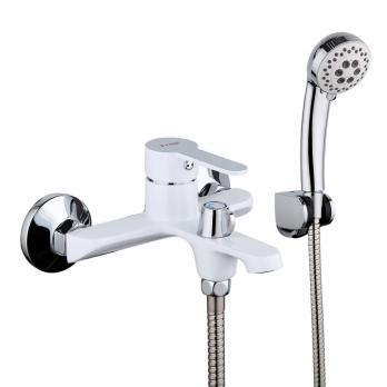 Смеситель для ванны 35к F3241 FRAP (кор. излив, белый/хром, латунь)