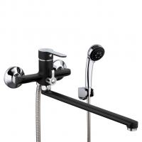 Смеситель для ванны и раковины 35к F2242 FRAP див корп (L-излив, черный/хром, латунь)