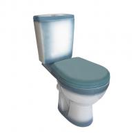 Унитаз-компакт "Рио" зеленый (гориз, нижн, сид. полип., 2-кн.арм.) (Rosa)