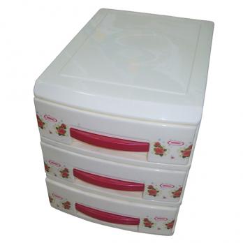 Мини-комод 3 ярус кремовый  ДЕКОР В25*Ш18*Г25