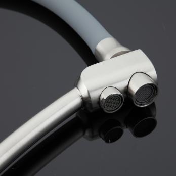 Смеситель для кухни 35к G4398 GAPPO гибкий излив, с вых. для питьевого фильтра, СЕРЫЙ-сатин