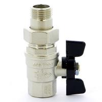 Кран шаровой со сгоном 1/2'' бабочка BUGATTI серия OREGON 322(Италия)