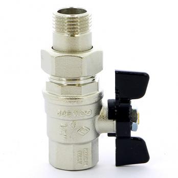 Кран шаровой со сгоном 1/2'' бабочка BUGATTI серия OREGON 322(Италия)