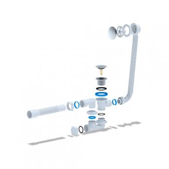 Обвязка на ванну 1 1/2*40 с вып Click-Clack грибок, с перел с г/т 40*50 EC255G АНИ пласт