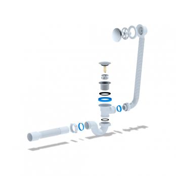 Обвязка на ванну 1 1/2*40*50 с вып. Click-Clack(грибок-сетка) и переливом Ani ЕC155GS АНИ пласт