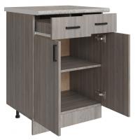 Стол разделочный 60 шимо/ясень светлый (2 ящика), столешница гранит пёстрый