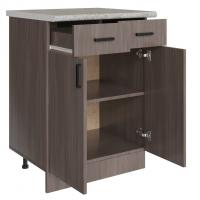 Стол разделочный 60 шимо/ясень темный (2 ящика), столешница гранит пёстрый