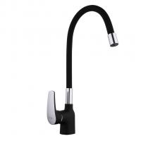 Смеситель для кухни 35к F4453-04 FRAP (гибкий излив, п/гайку, ЧЕРНЫЙ, латунь)