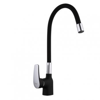Смеситель для кухни 35к F4453-04 FRAP (гибкий излив, п/гайку, ЧЕРНЫЙ, латунь)