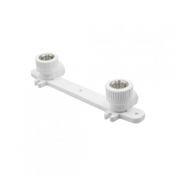 Уголок комб. вн 20х1/2'' с креплением двойной EVER® plast БЕЛЫЙ (Россия)