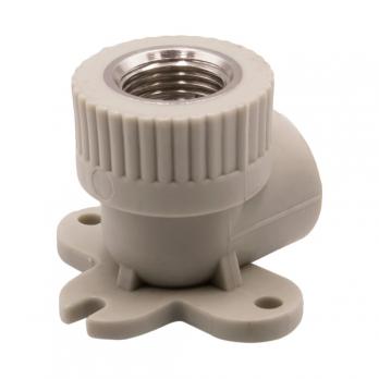 Уголок комб. вн 20х1/2'' с креплением EVER® plast  СЕРЫЙ (Россия)