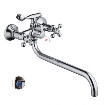 Смеситель для ванны и раковины 1/2 кер HB2619-2 HAIBA картридж перекл КРЕСТ