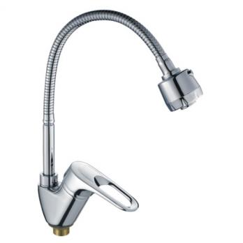 Смеситель для кухни 40к HB4304-3 HAIBA гибкий излив, с/отв боковая  п/гайку