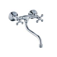 Смеситель для кухни настенный 1/2 кер HB4319 HAIBA Крест нижний излив