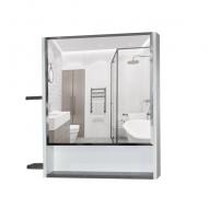 Зеркальный шкаф "Сура 70" без подсветки, с полками (ПВХ)