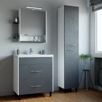 Зеркальный шкаф "Сура 70" без подсветки, с полками (ПВХ)