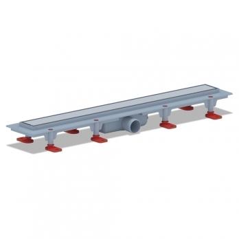 Трап линейный пласт. СУХОЙ 650*62 вып.40мм, стальн. нерж решетка, матова "Штиль"  АНИ пласт TLQ1165M