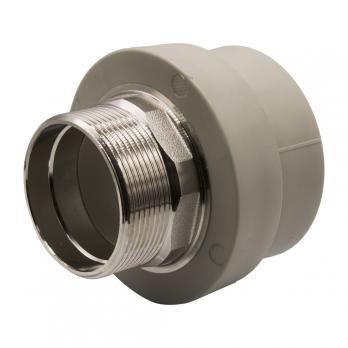 Муфта комб. нар 63х2'' под ключ EVER® plast  СЕРЫЙ (Россия)